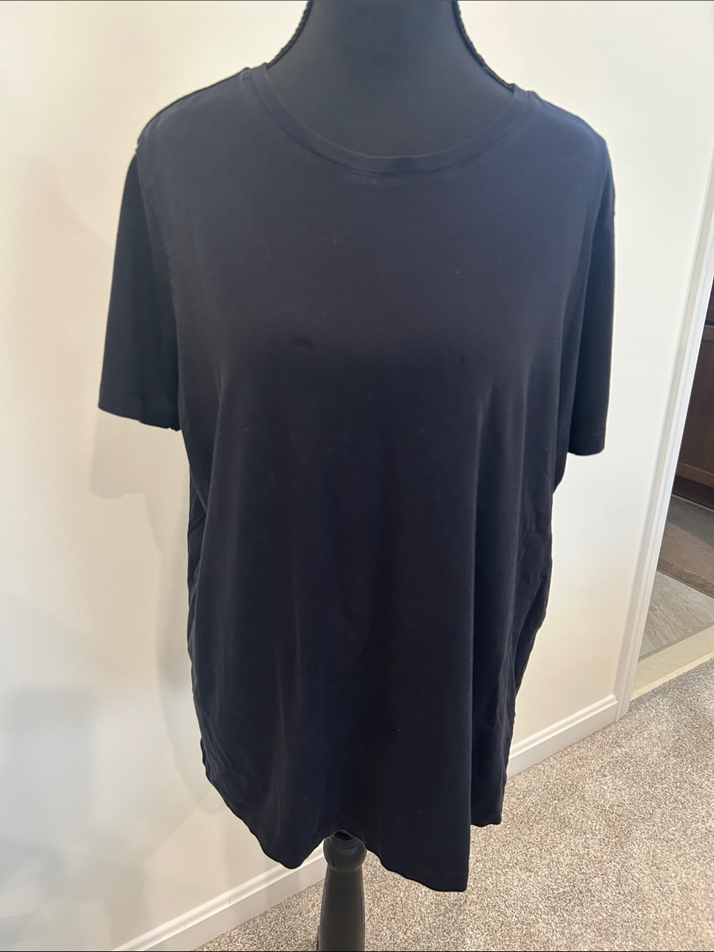 Lands' End Black Crew Neck Short Sleeve Tee